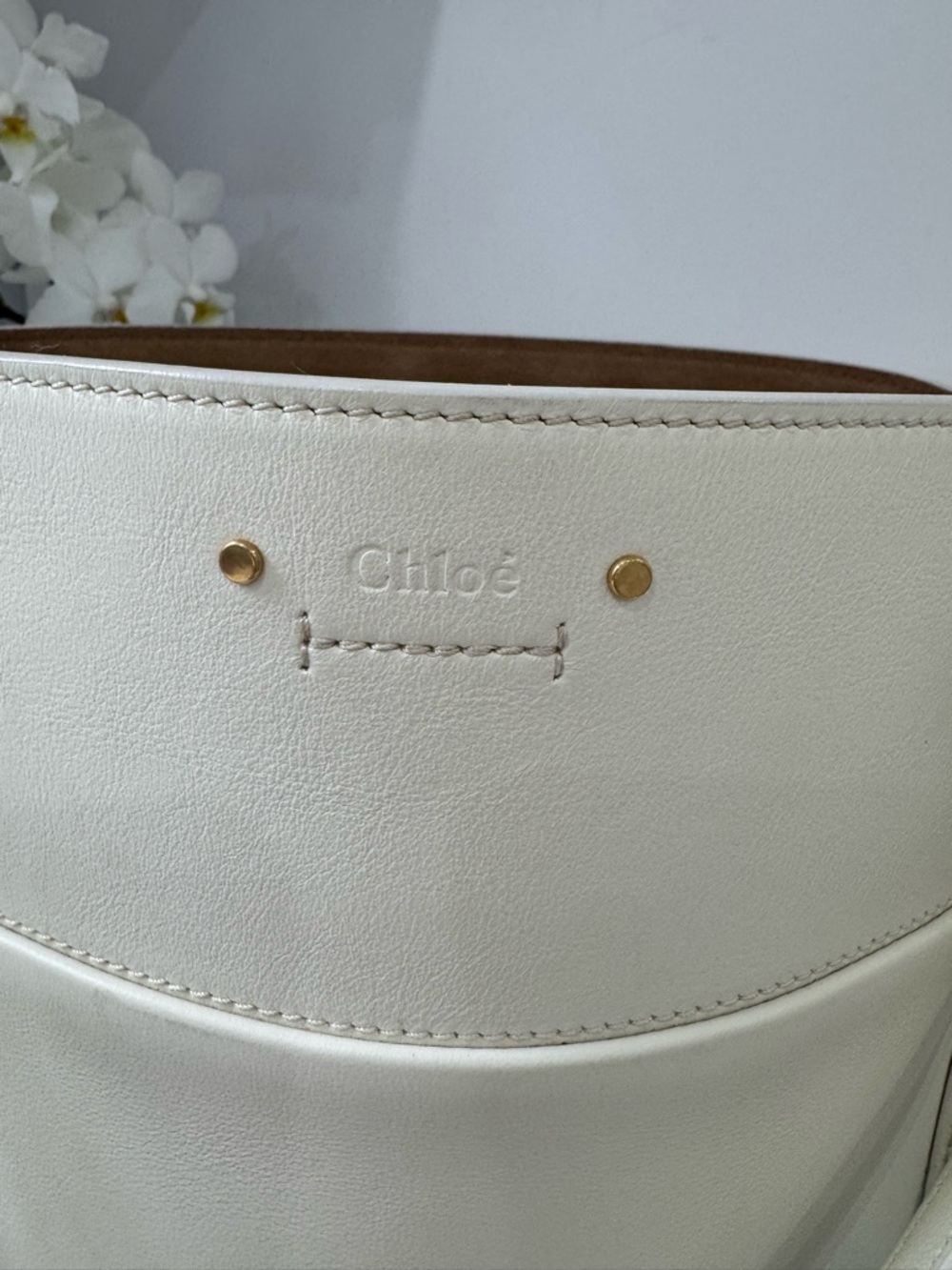 Chloe Ivory Leather Roy crossbody shoulder Bag - Picture 3 of 13